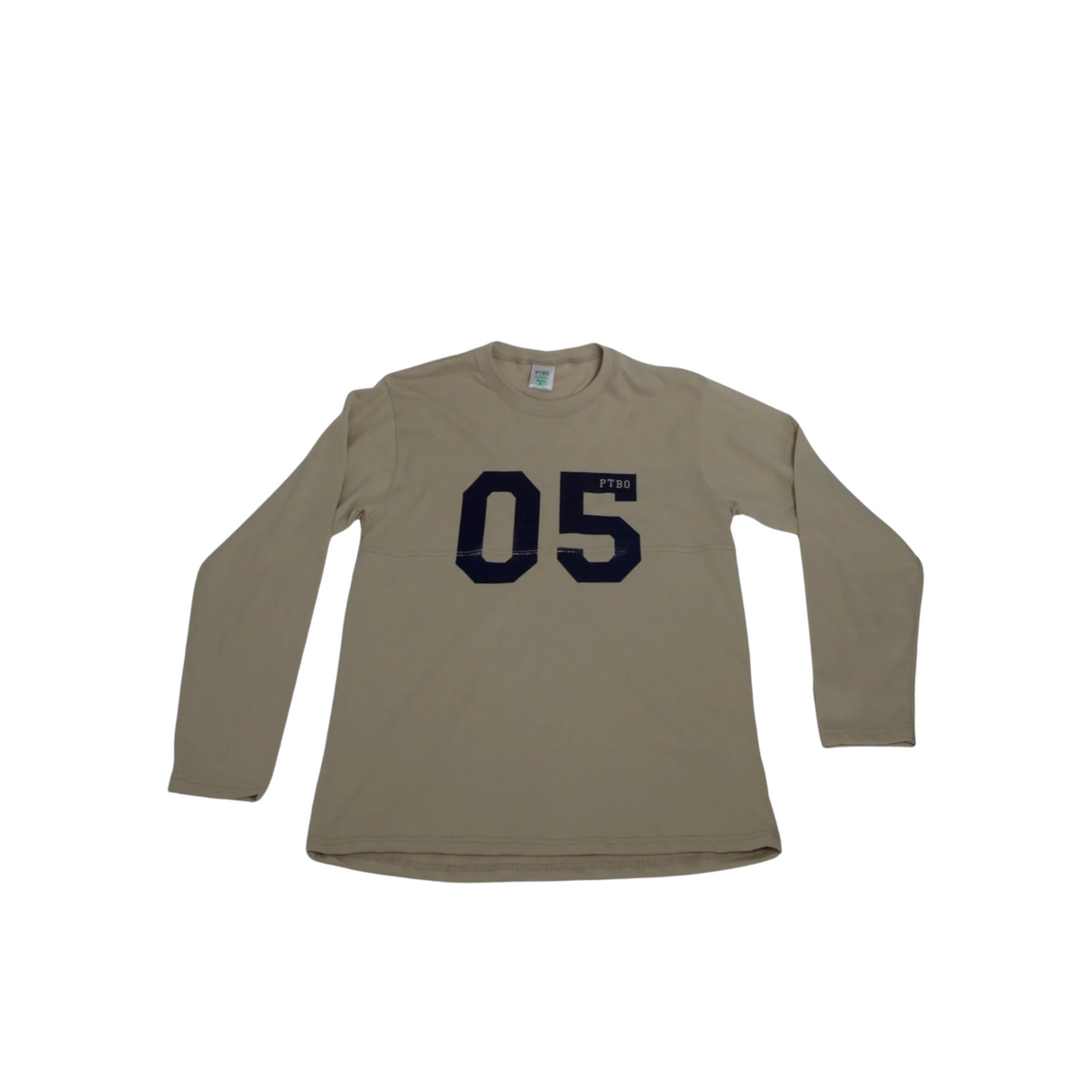 PTBO - Football seam Long Sleeve Shirt Wordmark Tan