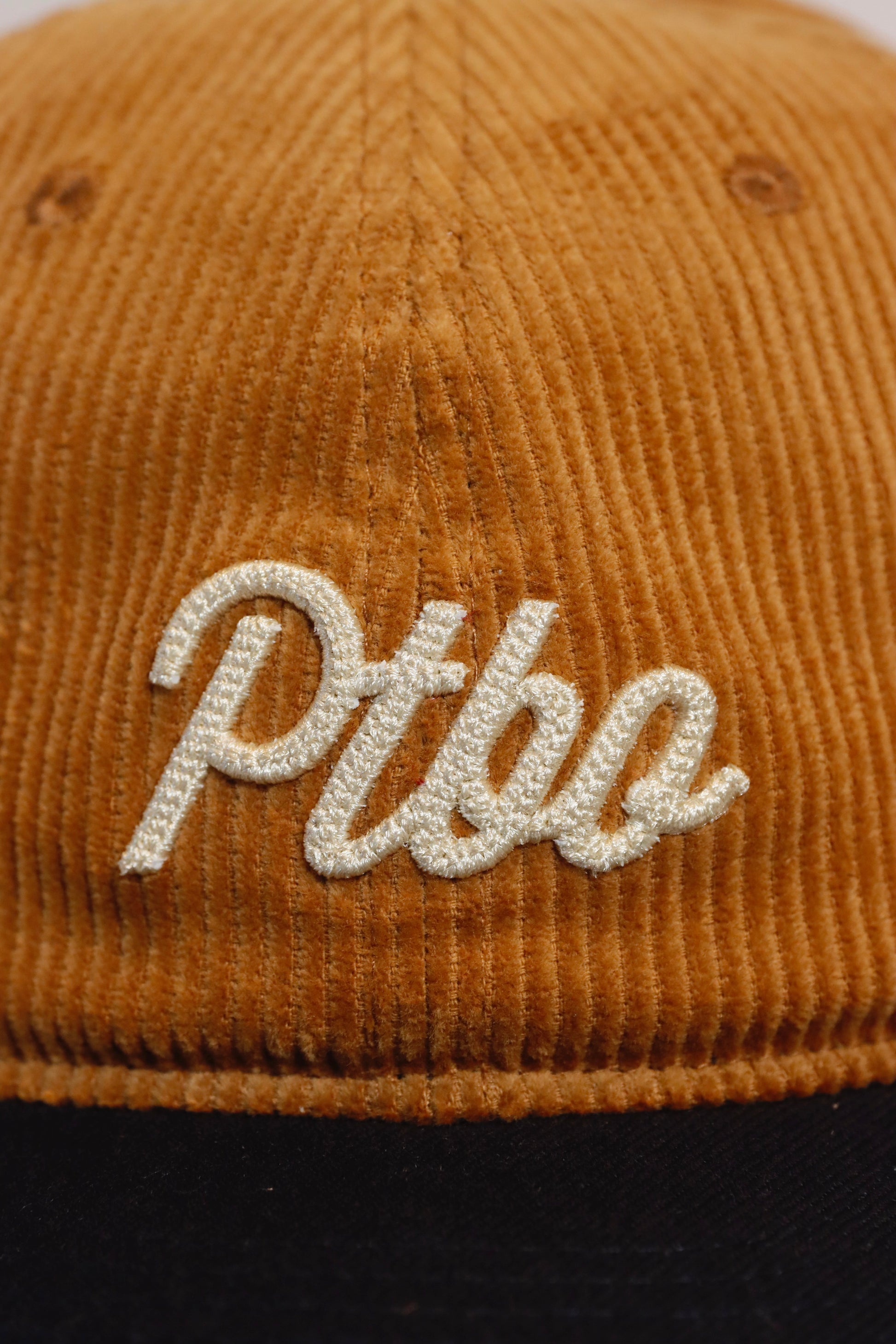 PTBO - Cursive Corduroy Snapback Hat Khaki/Navy