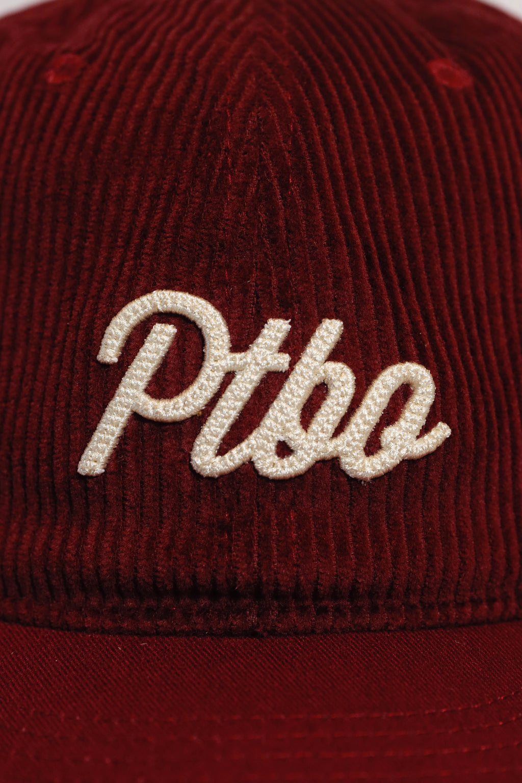 PTBO - Cursive Corduroy Snapback Hat Wine