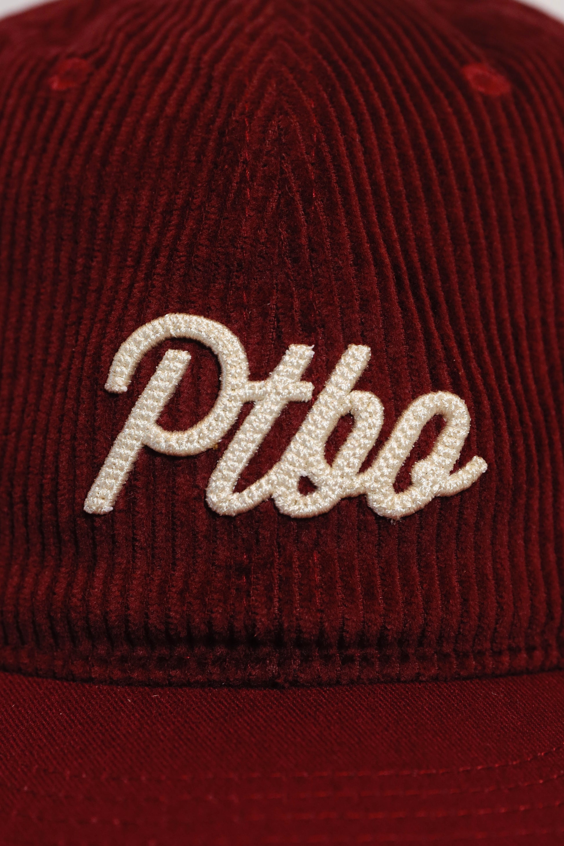 PTBO - Cursive Corduroy Snapback Hat Wine