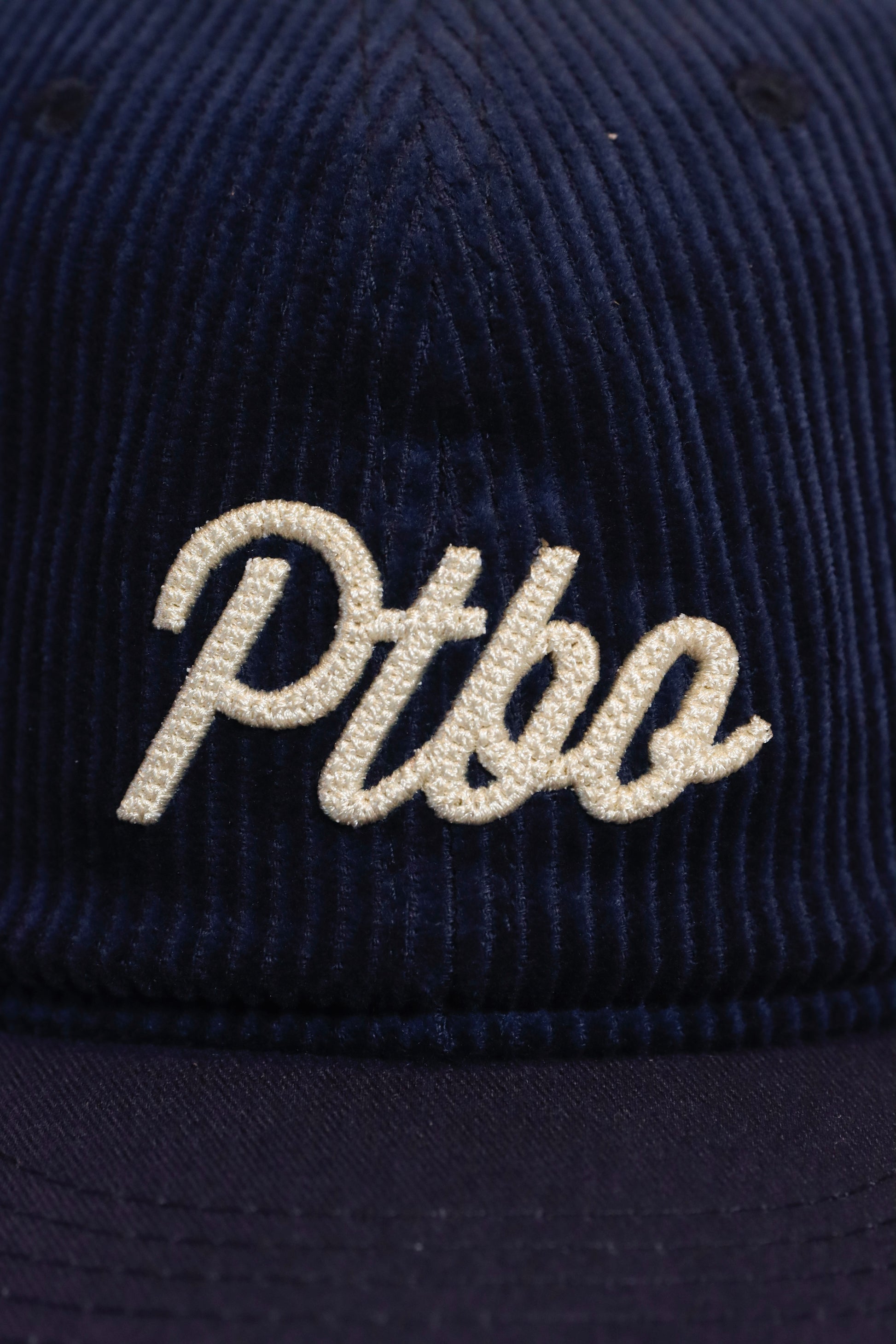 PTBO - Cursive Corduroy Snapback Hat Navy