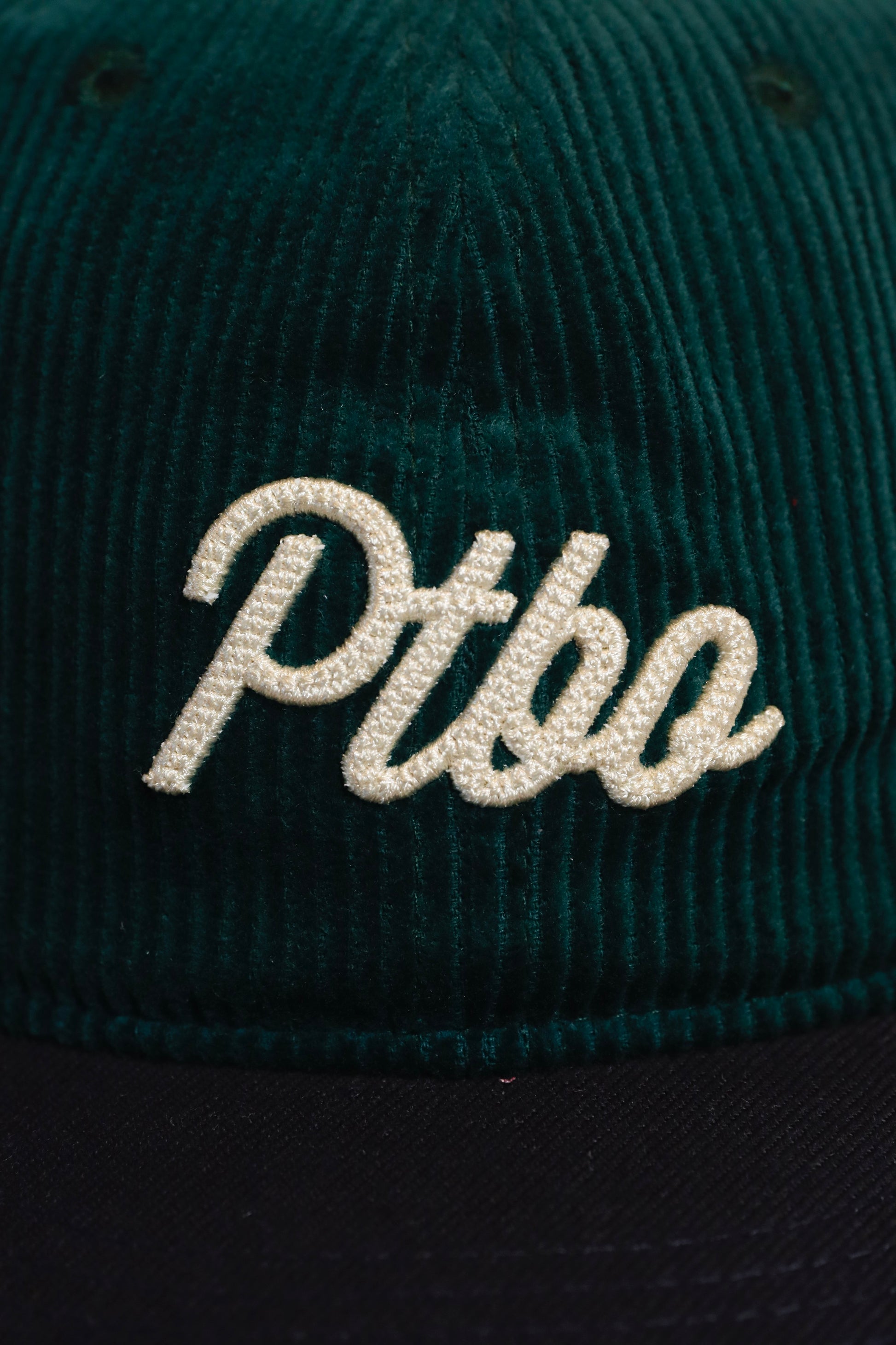 PTBO - Cursive Corduroy Snapback Hat Green/Navy