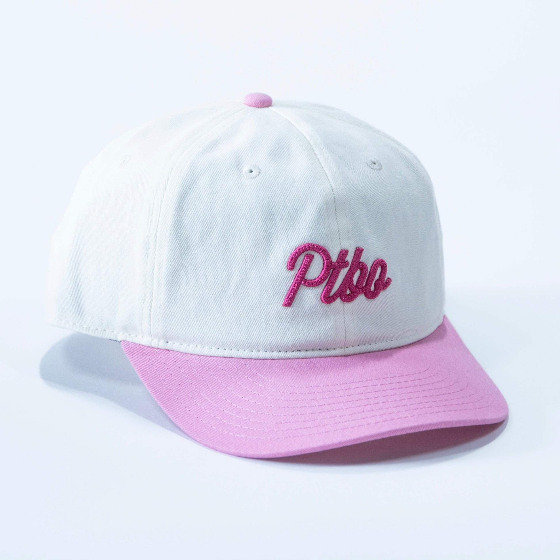 PTBO - Cursive Stitched Hat Pink/Cream