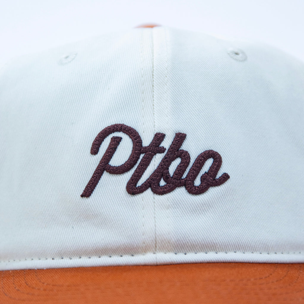 PTBO - Cursive Stitched Hat Orange/Cream