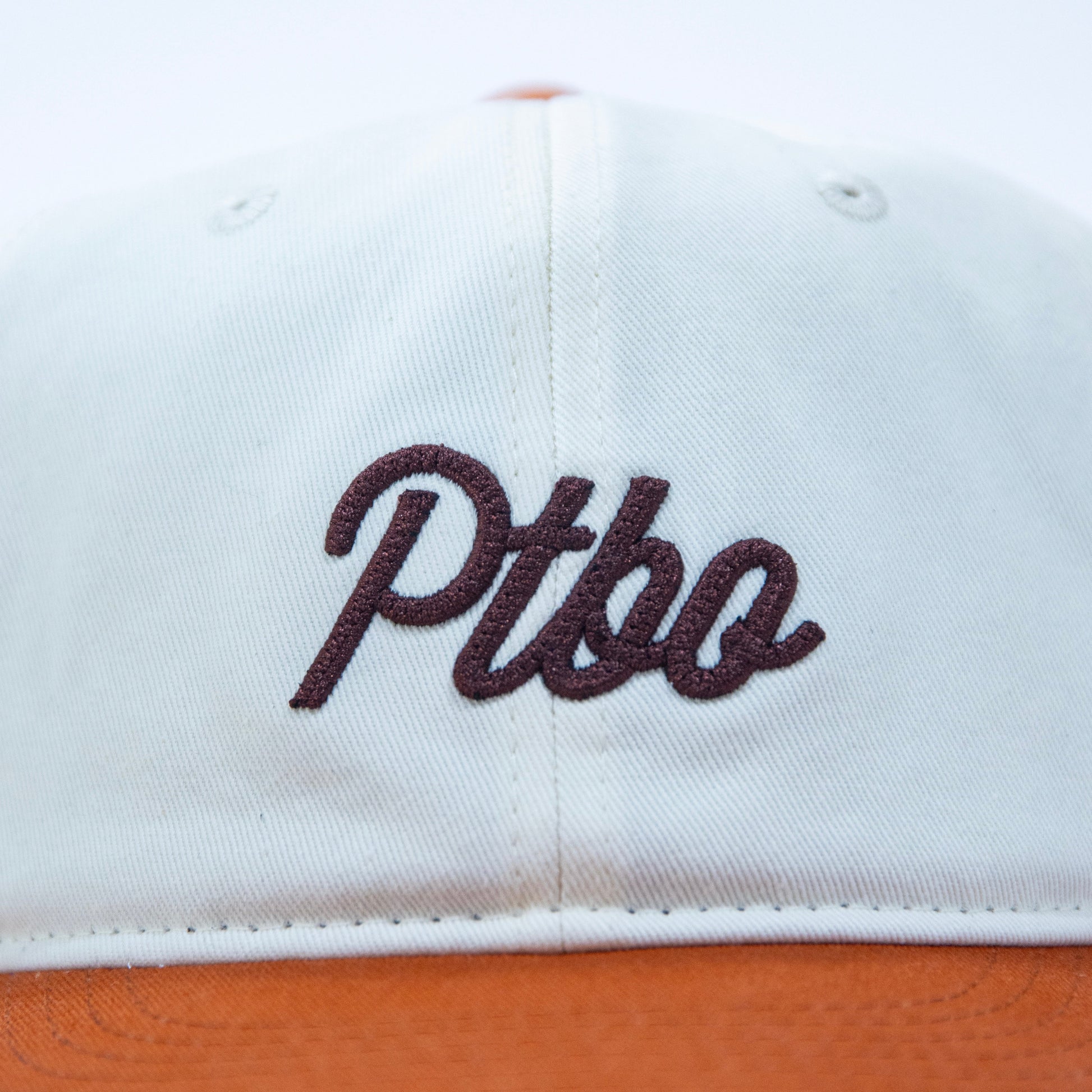PTBO - Cursive Stitched Hat Orange/Cream